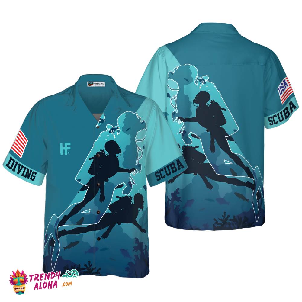 Scuba Diving Into The Sea Hawaiian Shirt Scuba Diving Into The Sea Hawaiian Shirt