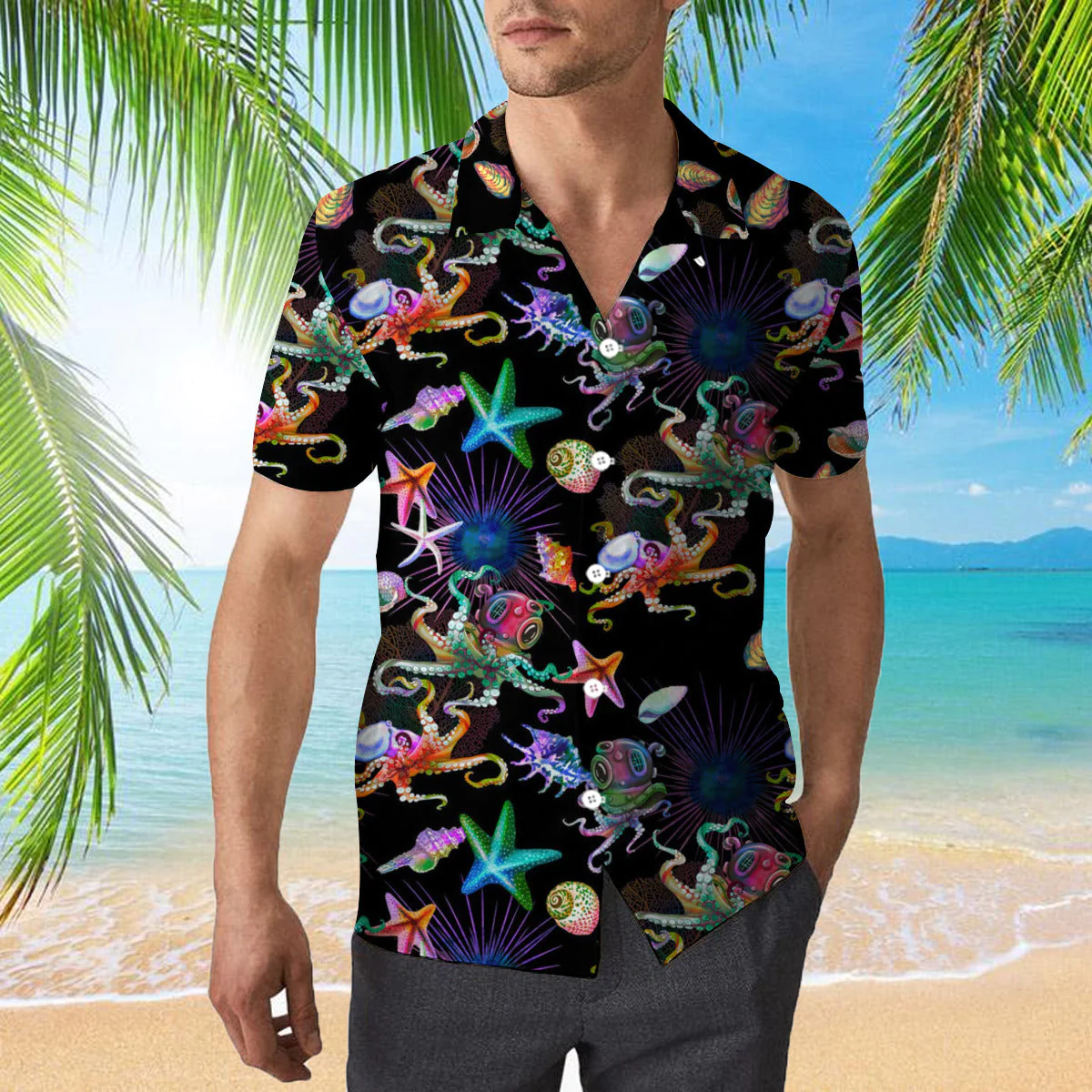 Scuba Diving Octopus Undersea Trendy Hawaiian Shirt For Aloha Shirt
