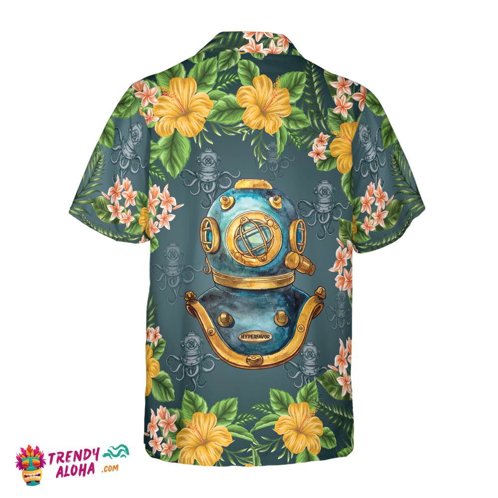 Scuba Diving Vintage Helmet Hawaiian Shirt