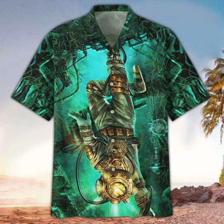 Scuba Helmet Trendy Hawaiian Shirt For Men And Women, Scuba Shirt For Scuba Lover, Perfect Gift Ideas For Scuba Lover