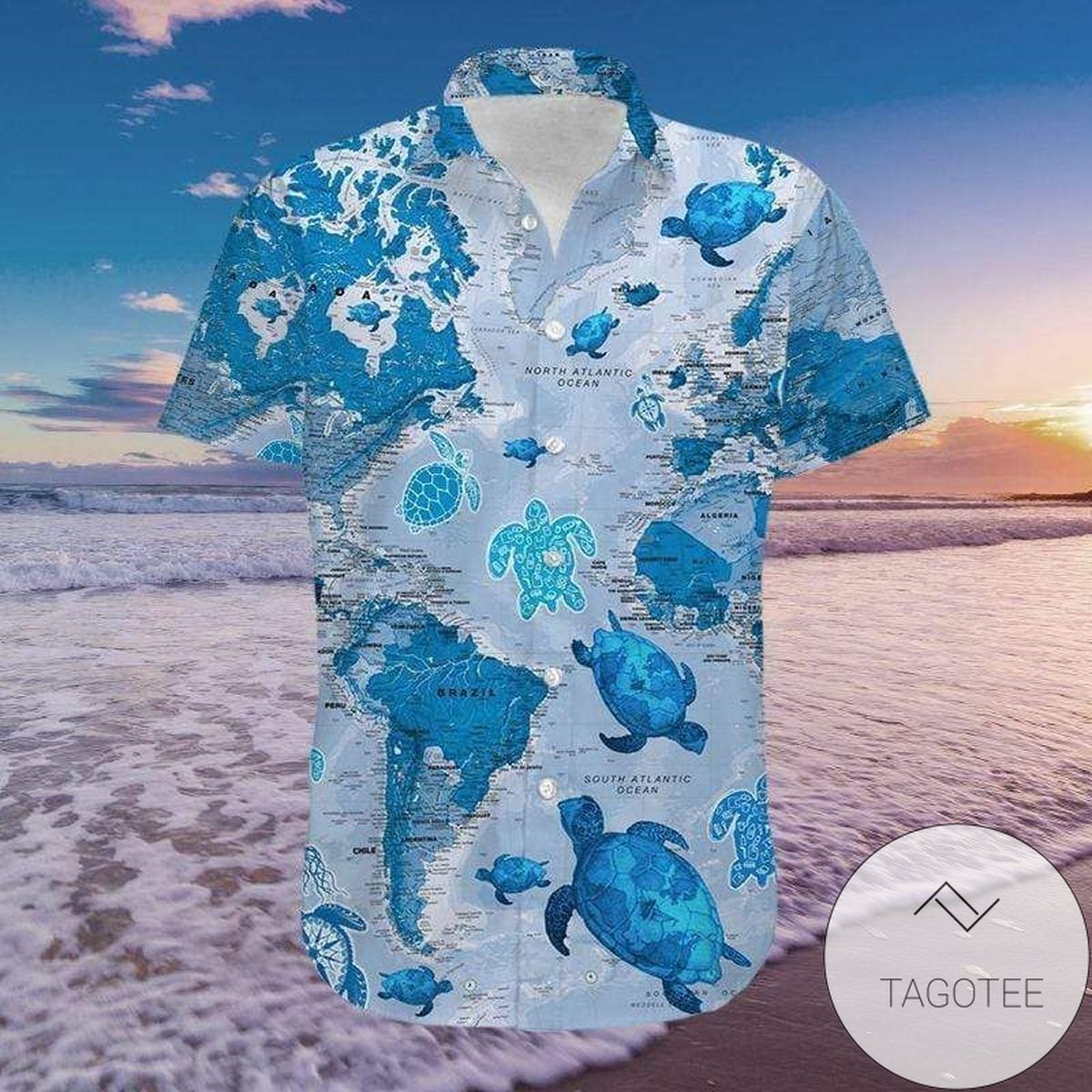 Sea Explorer Featuring Turtle Map Hawaiian Shirt Best Choice