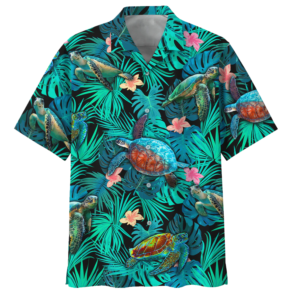 Sea Pattern Turtle Hawaiian Shirt for Summer Celebrations