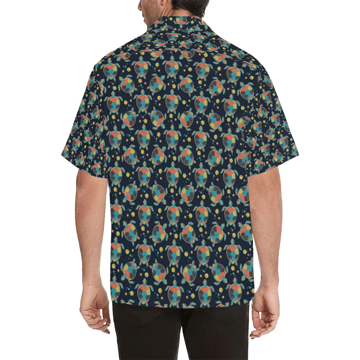 Sea Turtle Colorful With Bubble Print Trendy Hawaiian Shirt, Turtle Lover Trendy Hawaiian Shirt For