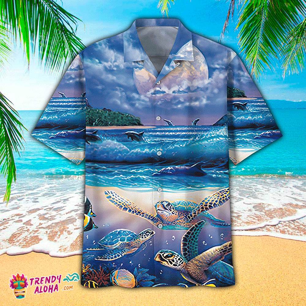 Sea Turtle Hawaiian Shirt Sea Turtle Beach Aloha Shirt, Aloha Hawaiian Shirts
