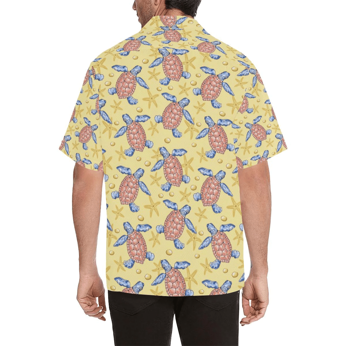 Sea Turtle Pattern Print Design Trendy Hawaiian Shirt, Turtle Lover Trendy Hawaiian Shirt For