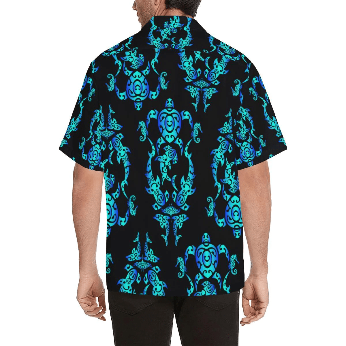 Sea Turtle Polynesian Tribal Hawaiian Trendy Hawaiian Shirt, Turtle Lover Trendy Hawaiian Shirt For