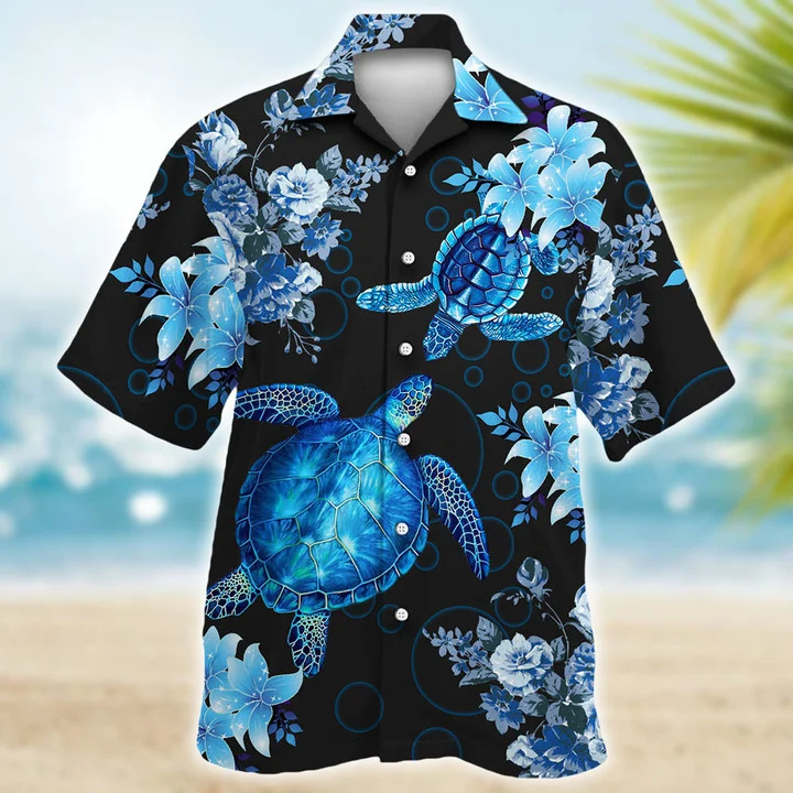 Sea Turtle Trendy Hawaiian Shirt For Men And Women, Turtle Lovers Trendy Hawaiian Shirt, Animal Lovers Shirt, Beach Life Shirt