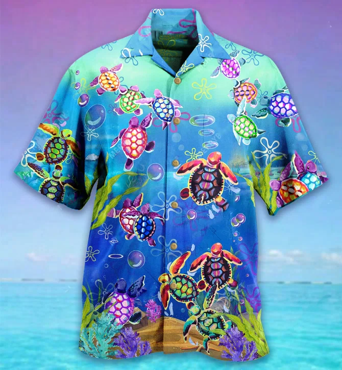 Sea Turtle Trendy Hawaiian Shirt, Turtle Lover Trendy Hawaiian Shirt For