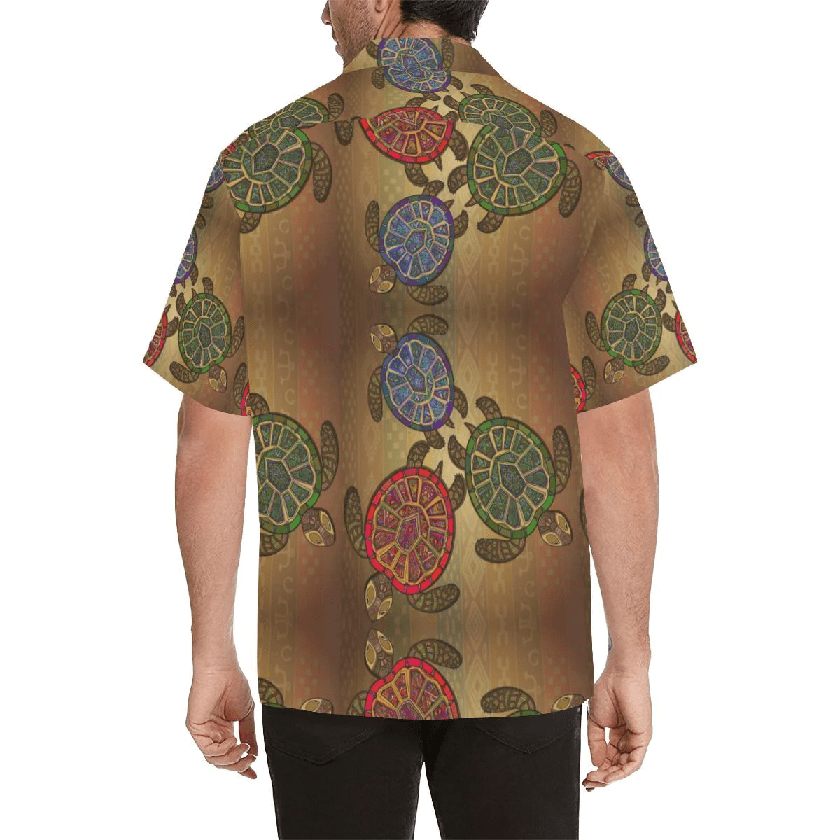 Sea Turtle Tribal Colorful Trendy Hawaiian Shirt, Turtle Lover Trendy Hawaiian Shirt For