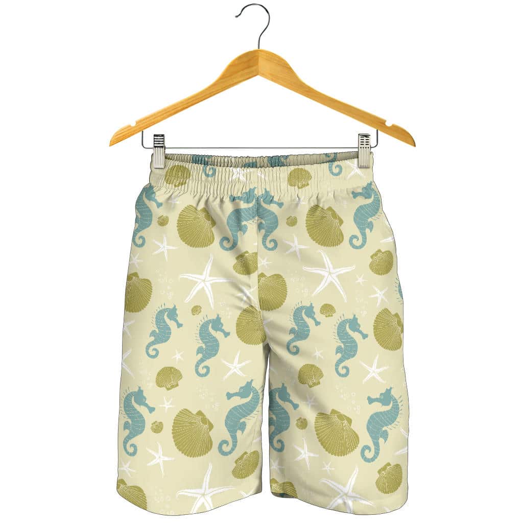 Seahorse Shell Starfish Pattern Background For Men Women Kid Shorts
