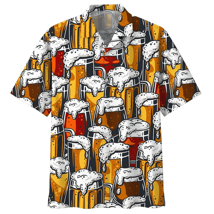 Seamless Beer Watercolor Design Trendy Hawaiian Shirt