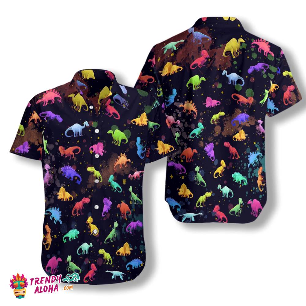 Seamless Dinosaurs Pattern Hawaiian Shirt