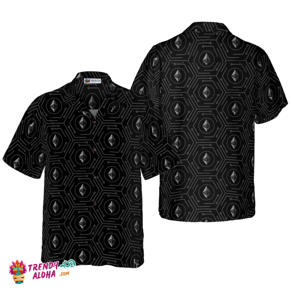 Seamless High Tech Ethereum Cryptocurrency Hawaiian Shirt