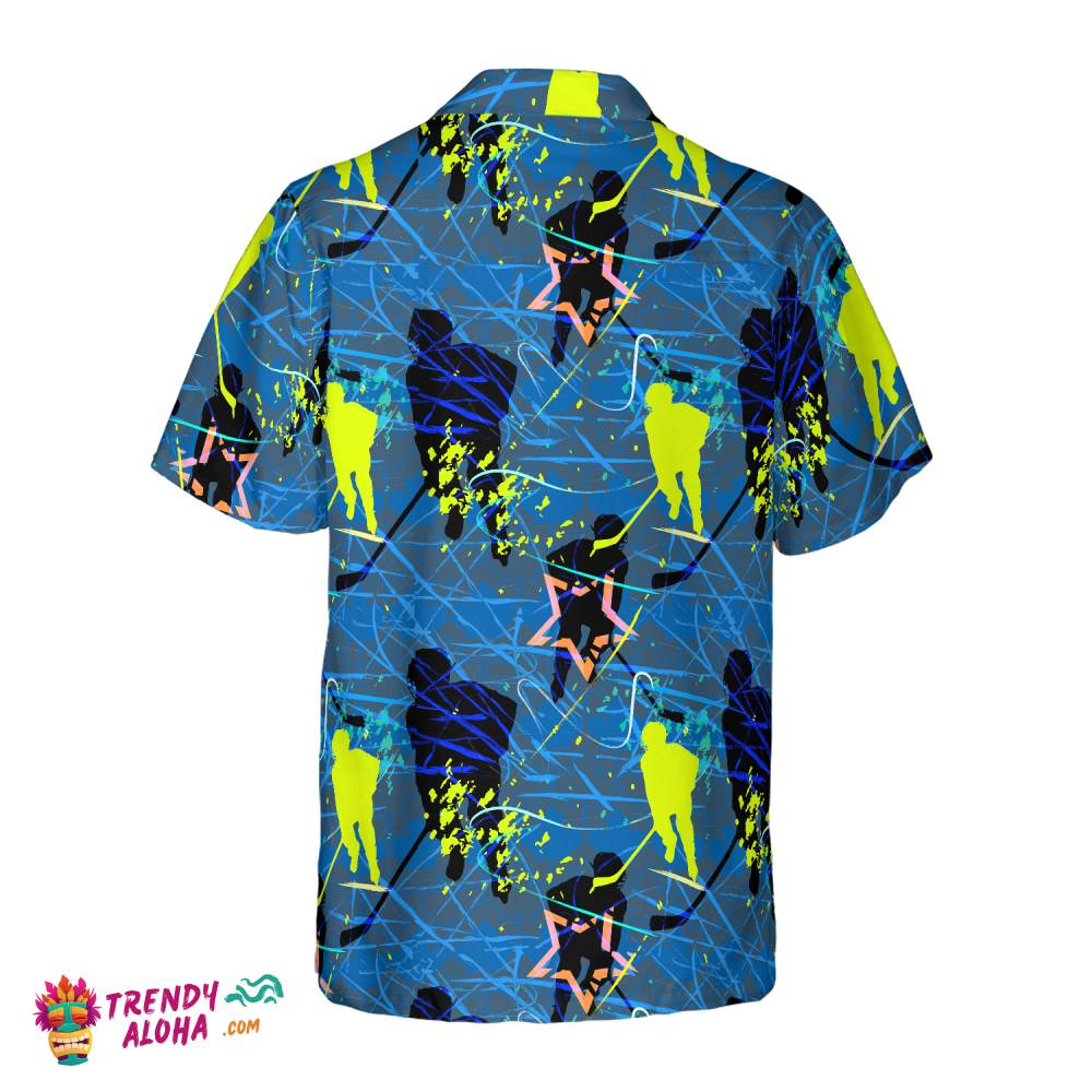 Seamless Hockey Pattern Hawaiian Shirt
