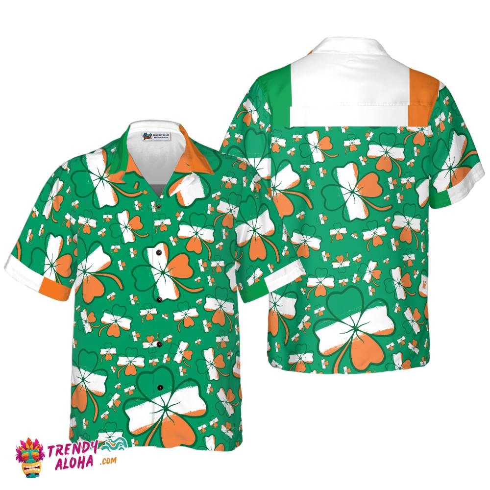 Seamless Ireland Styled Shamrock Saint Patrick’s Day Irish V3 Hawaiian Shirt