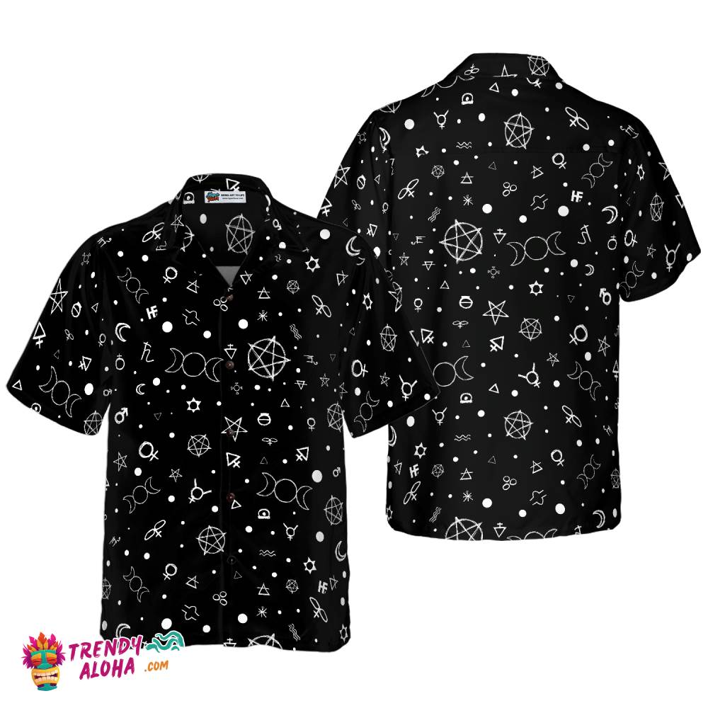 Seamless Occult Symbols Wicca Hawaiian Shirt