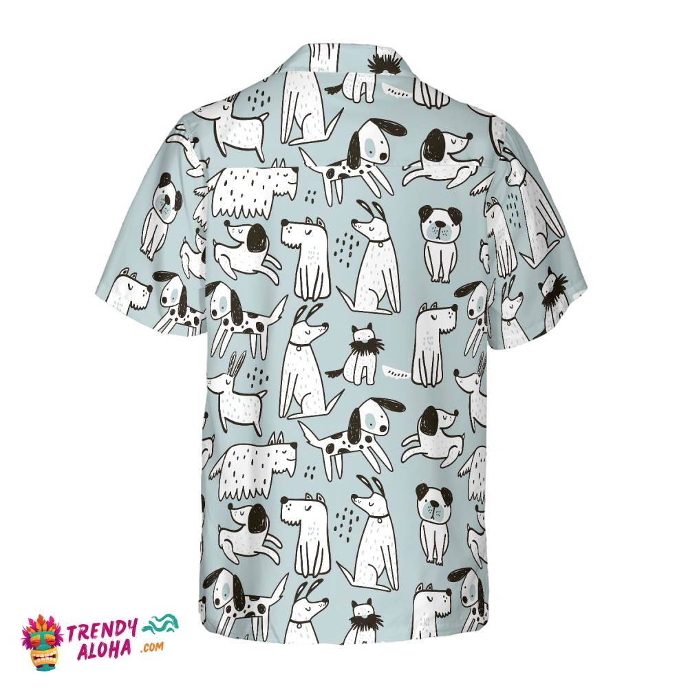 Seamless Pattern With Cute Dogs Hawaiian Shirt