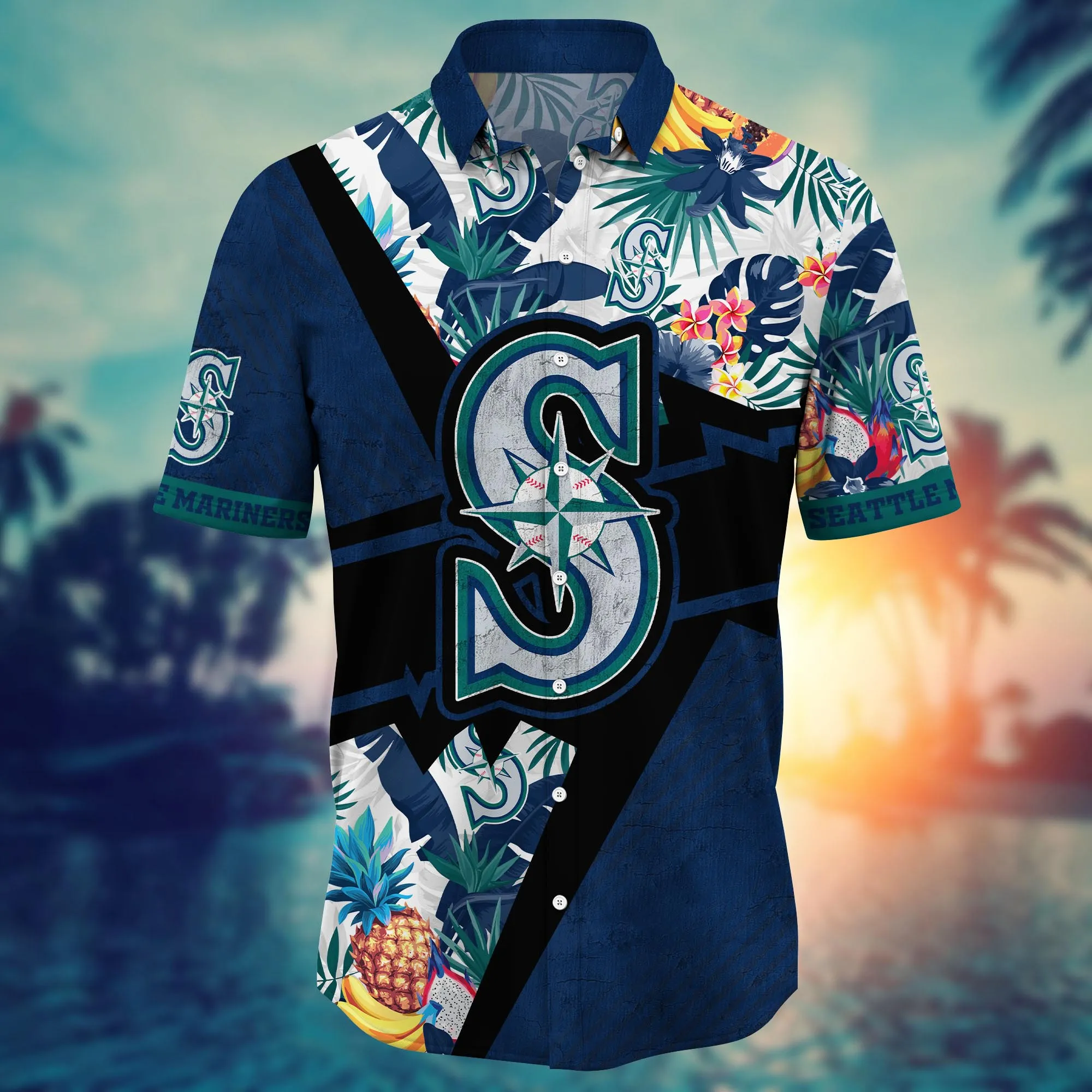 Seattle Mariners MLB Hawaiian Shirt Evening Strolls Aloha Shirt