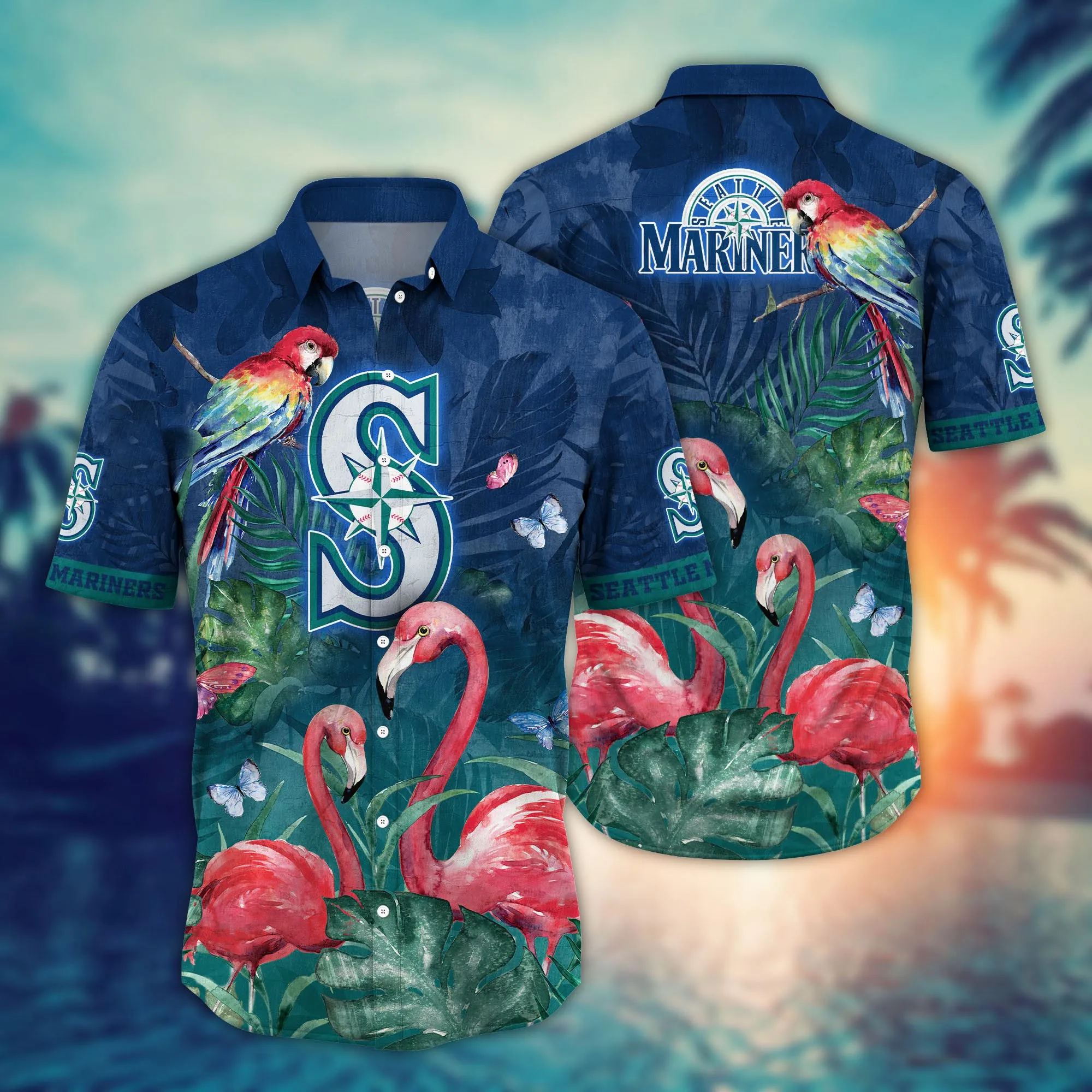Seattle Mariners MLB Hawaiian Shirt Parasols Aloha Shirt