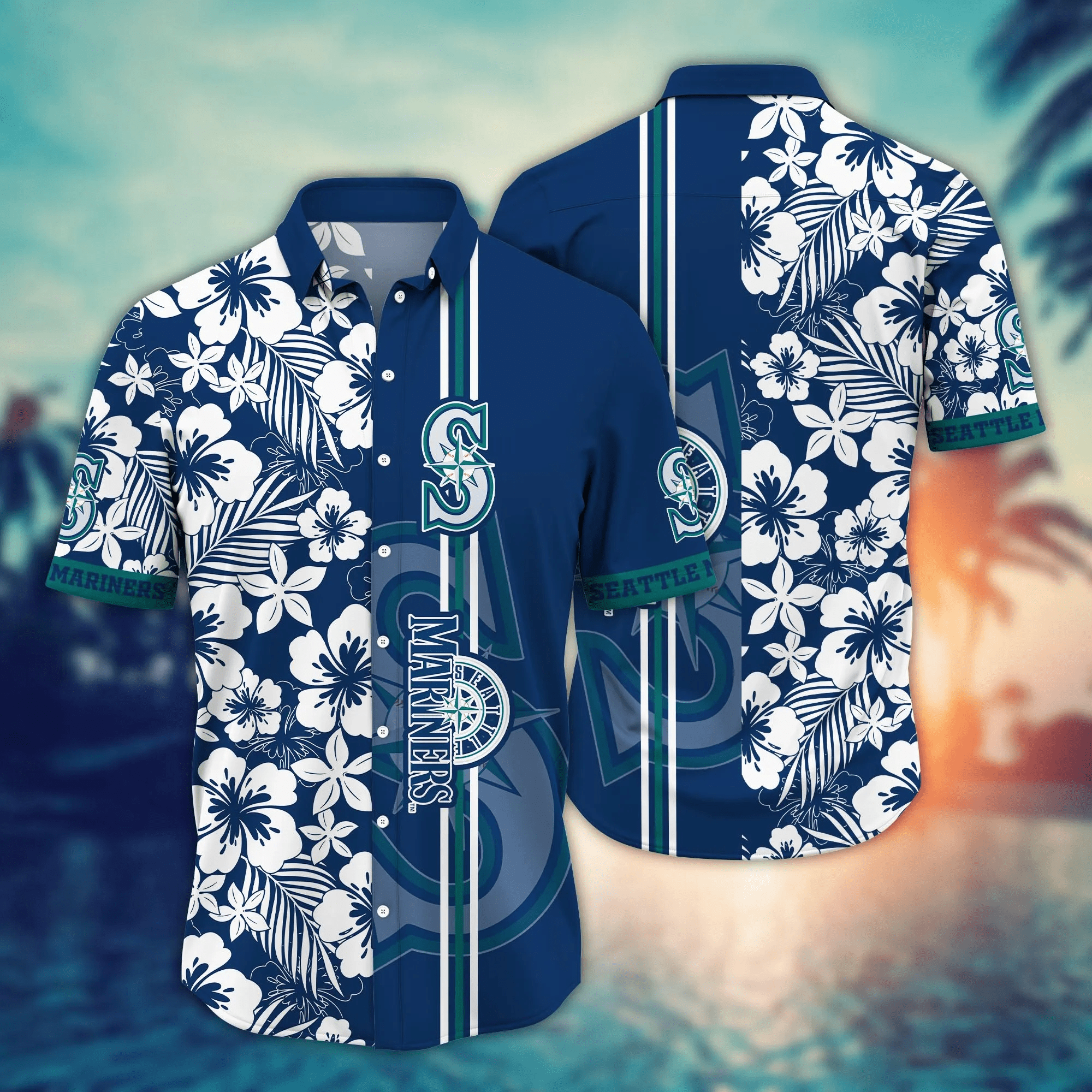 Seattle Mariners MLB Hawaiian Shirt Sundowntime Aloha Shirt