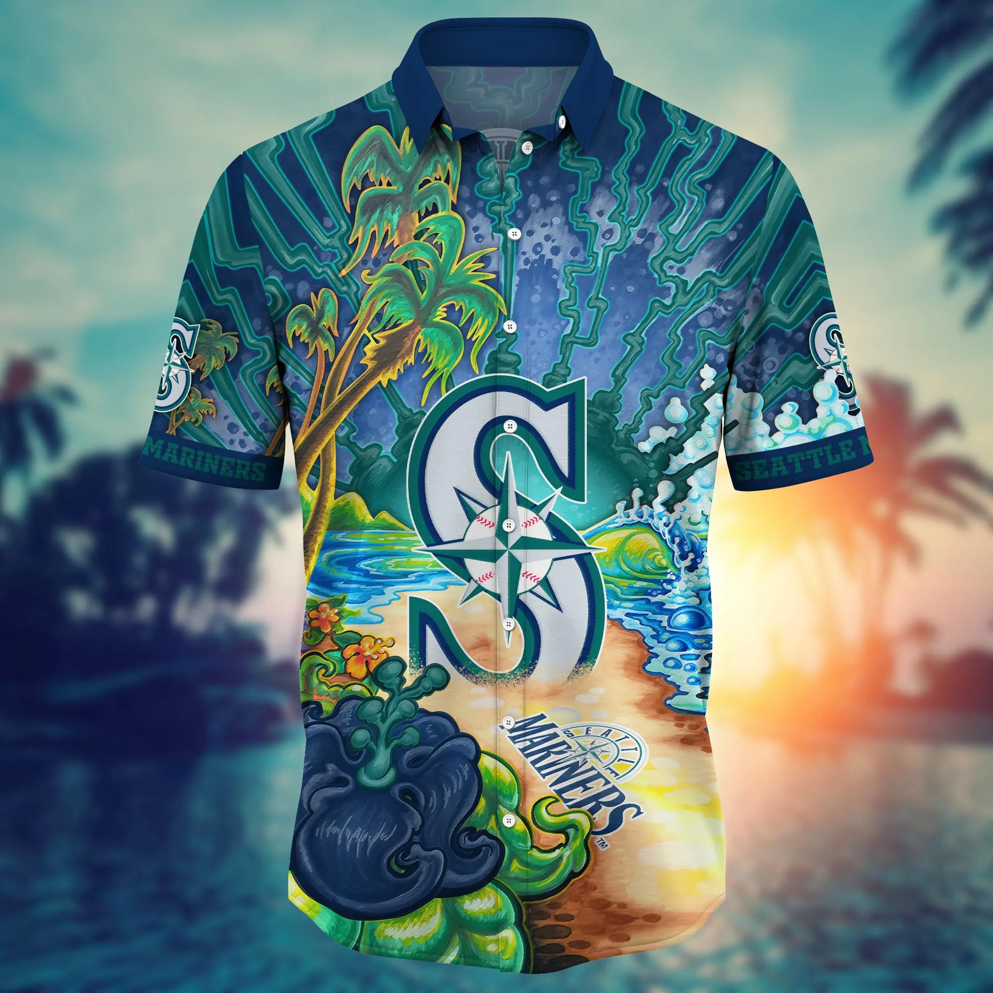 Seattle Mariners MLB Hawaiian Shirt Water Sportstime Aloha Shirt