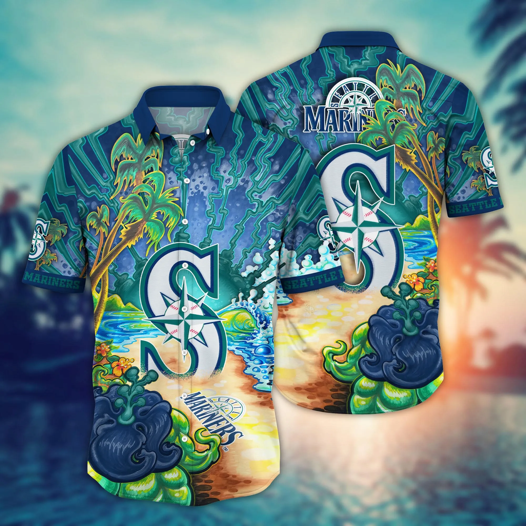 Seattle Mariners MLB Hawaiian Shirt Water Sportstime Aloha Shirt