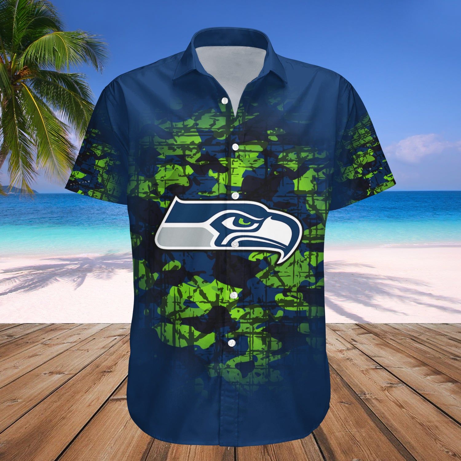 Seattle Seahawks Hawaii Shirt Camouflage Vintage – NFL