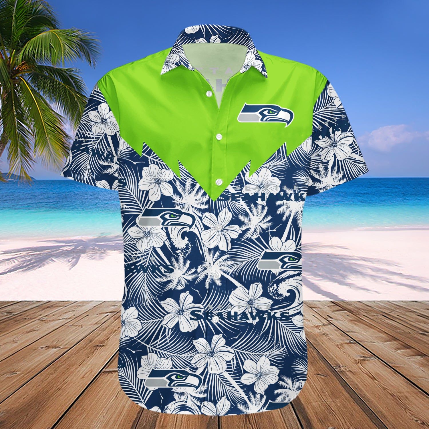 Seattle Seahawks Hawaii Shirt Tropical Seamless- NFL