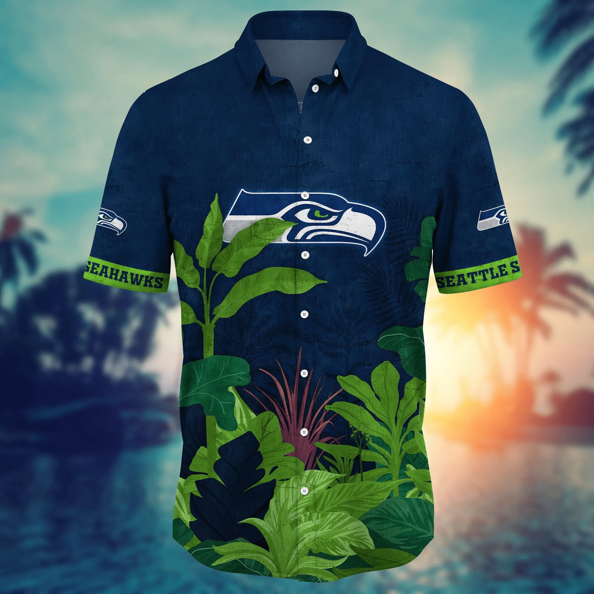 Seattle Seahawks NFL Hawaiian Shirt Evening Strolls Aloha Shirt