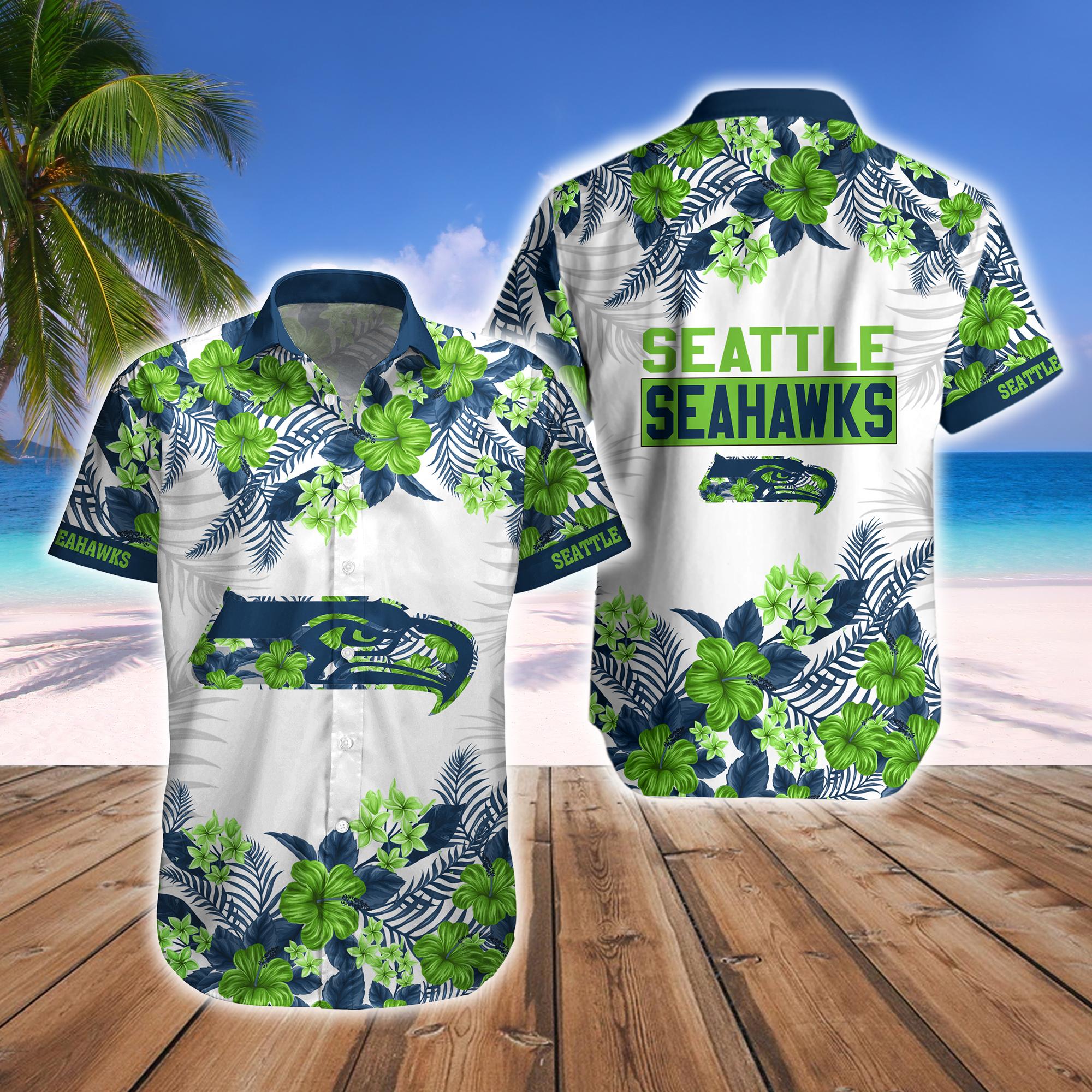 Seattle Seahawks Pacific Cool Hawaiian Shirt Shorts Combo Set