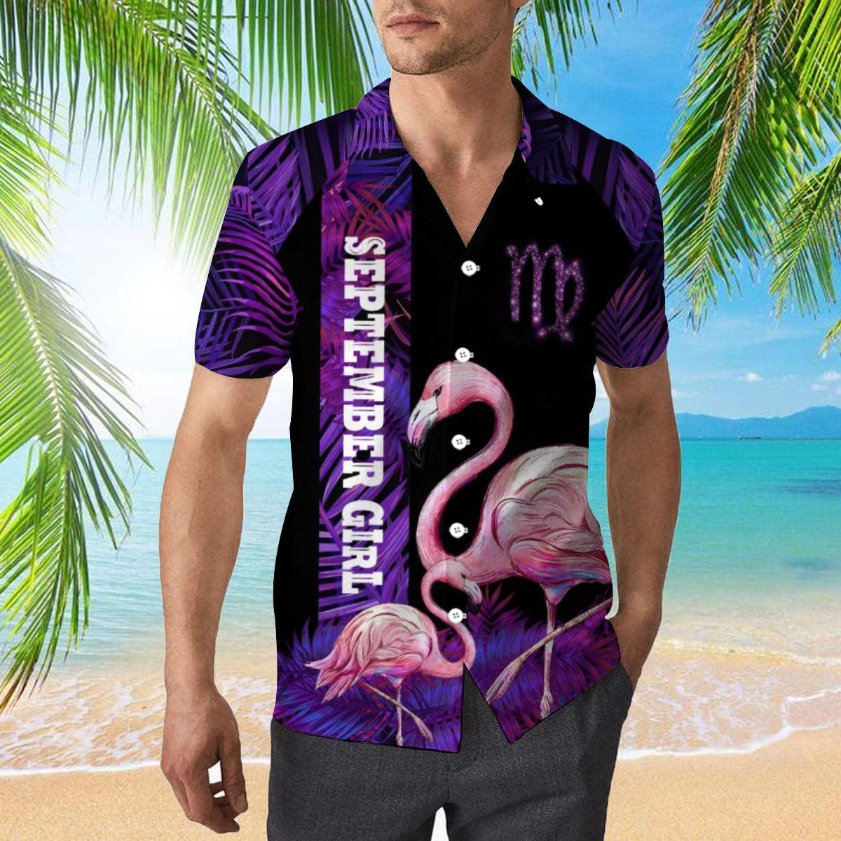 September Girl Flamingo Trendy Hawaiian Shirt
