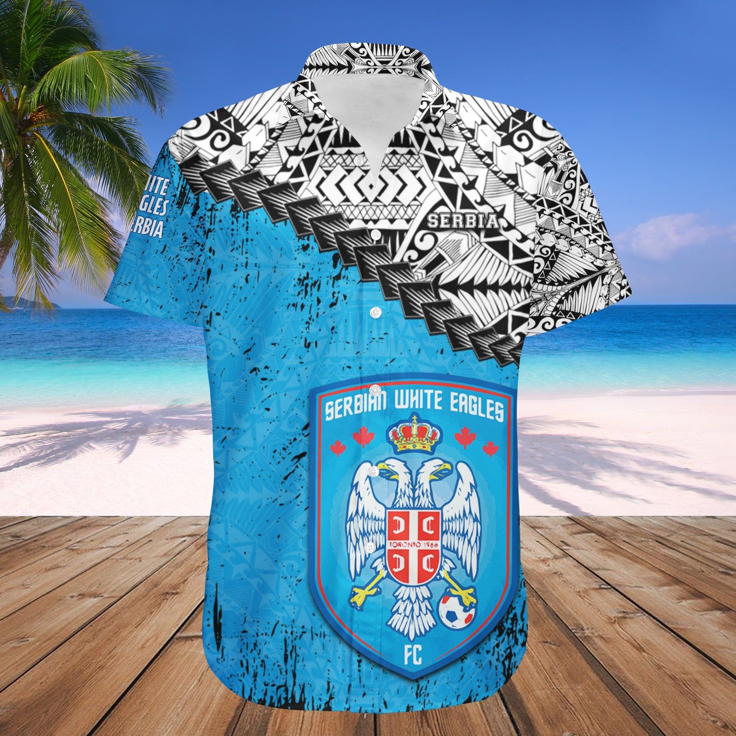 Serbian White Eagles Fc Hawaii Shirt Grunge Polynesian Tattoo – Ca Soccer