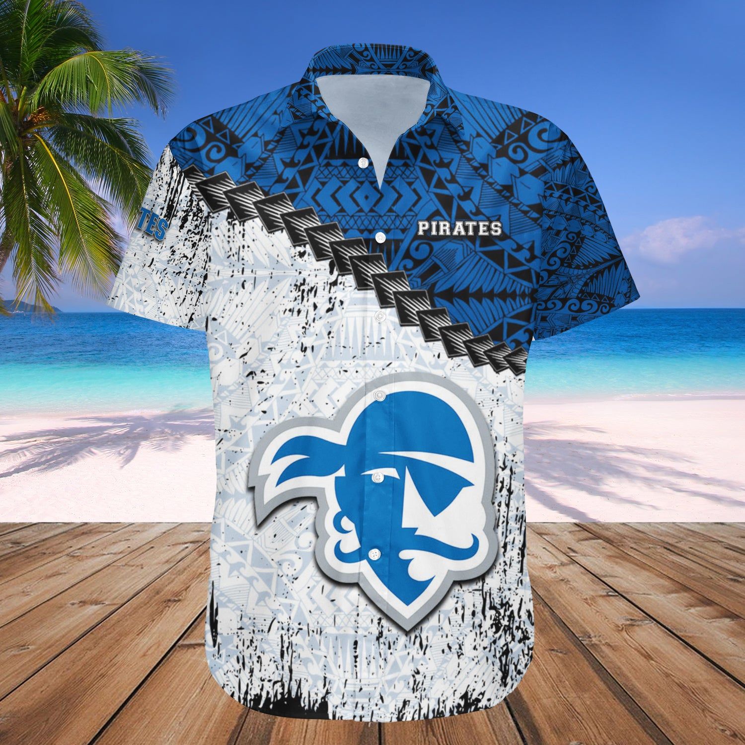 Seton Hall Pirates Hawaii Shirt Grunge Polynesian Tattoo – NCAA