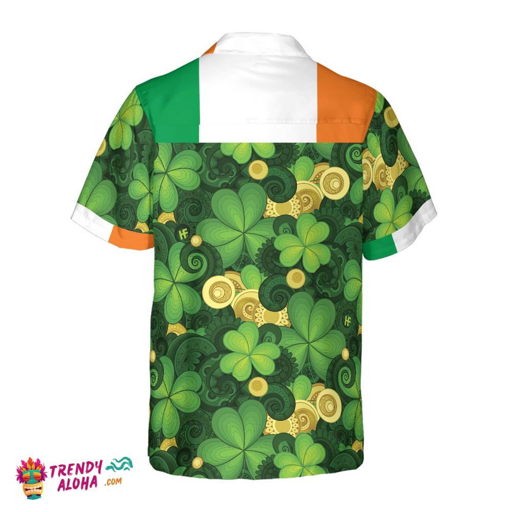 Shamrock And Gold Coins Saint Patrick’s Day Irish Ireland Hawaiian Shirt