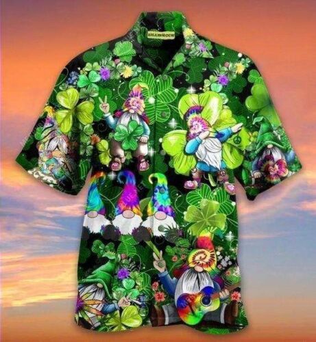 Shamrock Gnome Hippie Saint Patrick’S Day Trendy Hawaiian Shirt
