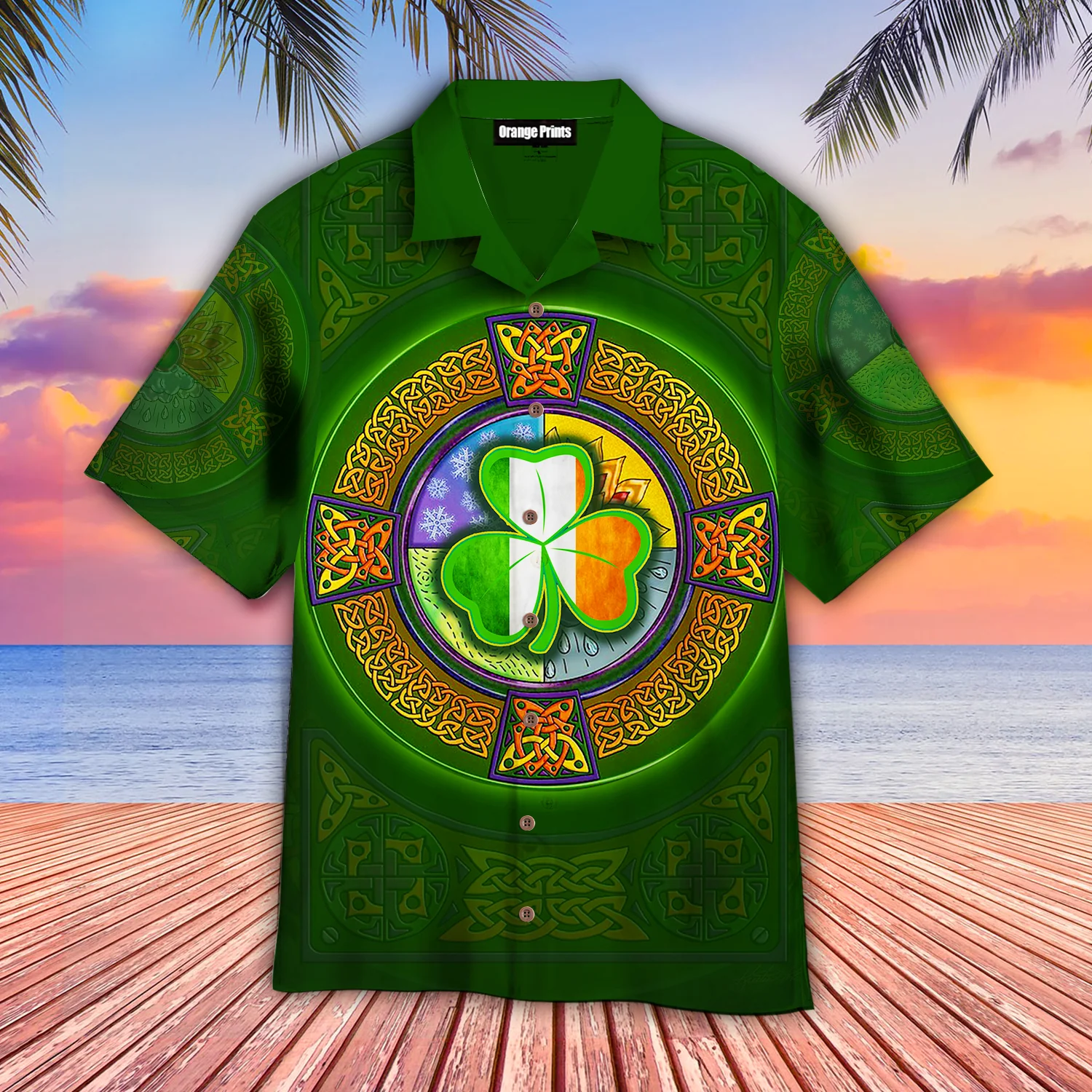 Shamrock Ireland Flag Saint Patricks Day Trendy Hawaiian Shirt For