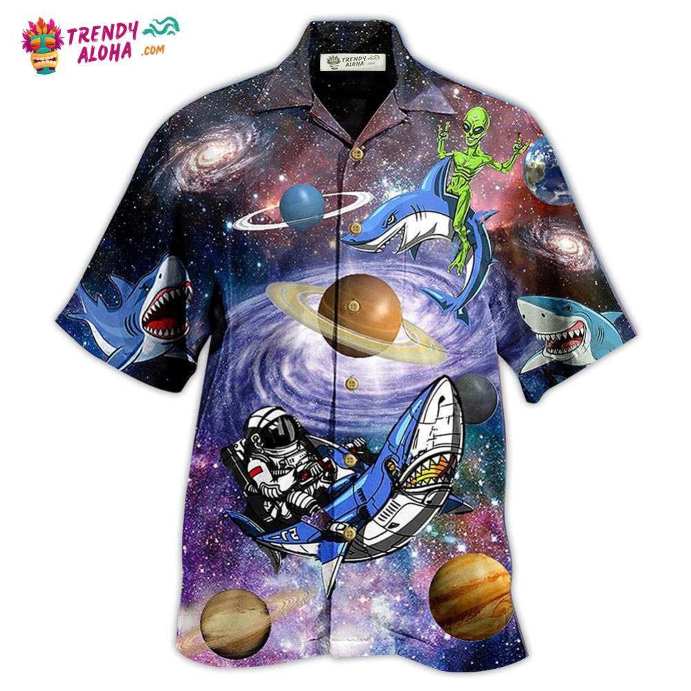 Shark Alien Space Hawaiian Shirt – Trendy Aloha