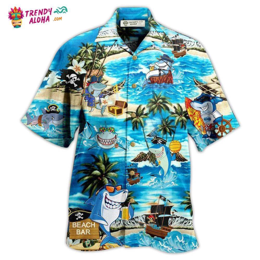 Shark Amazing Pirate Beach Bar Hawaiian Shirt – Trendy Aloha