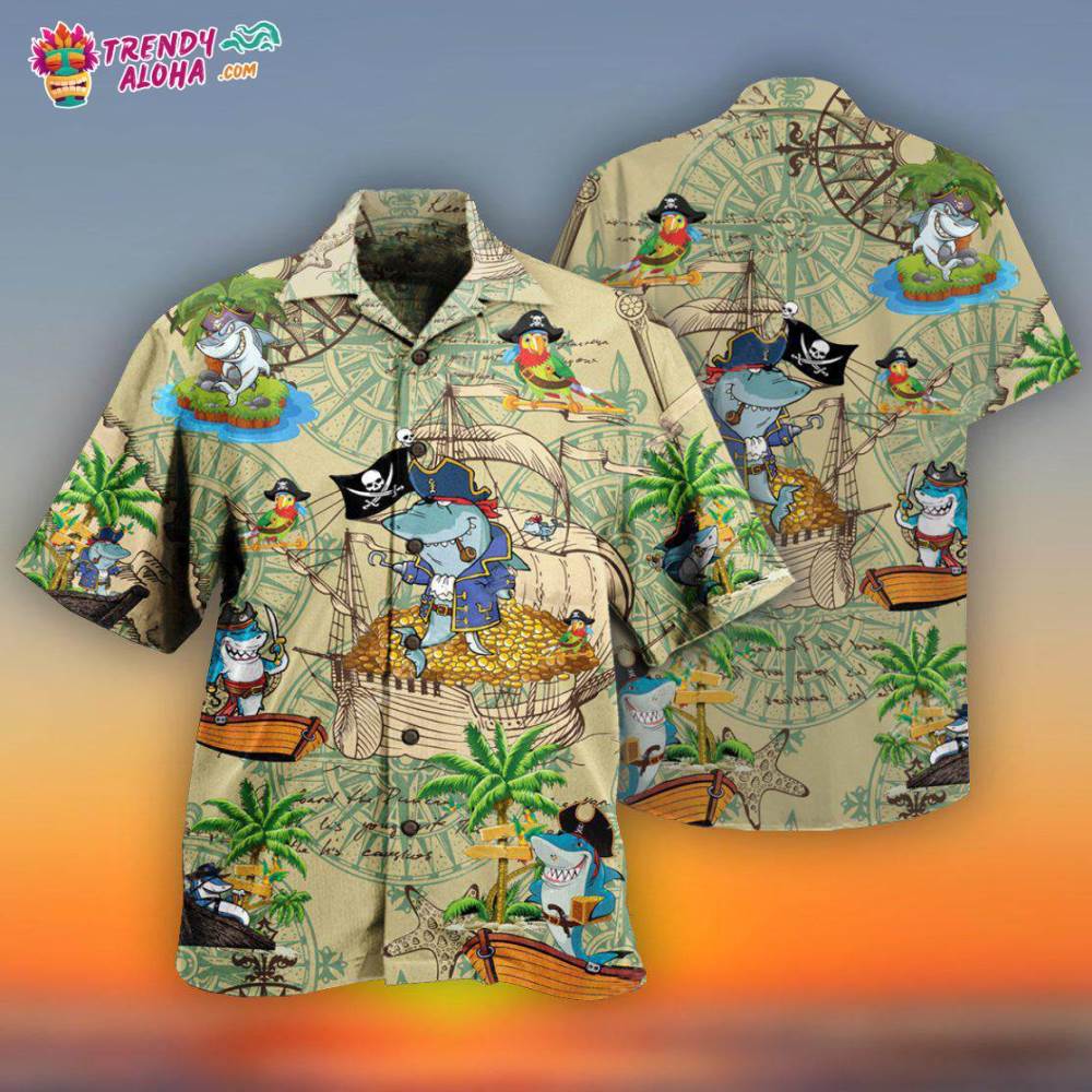 Shark Amazing Pirate Shark Hawaiian Shirt – Trendy Aloha