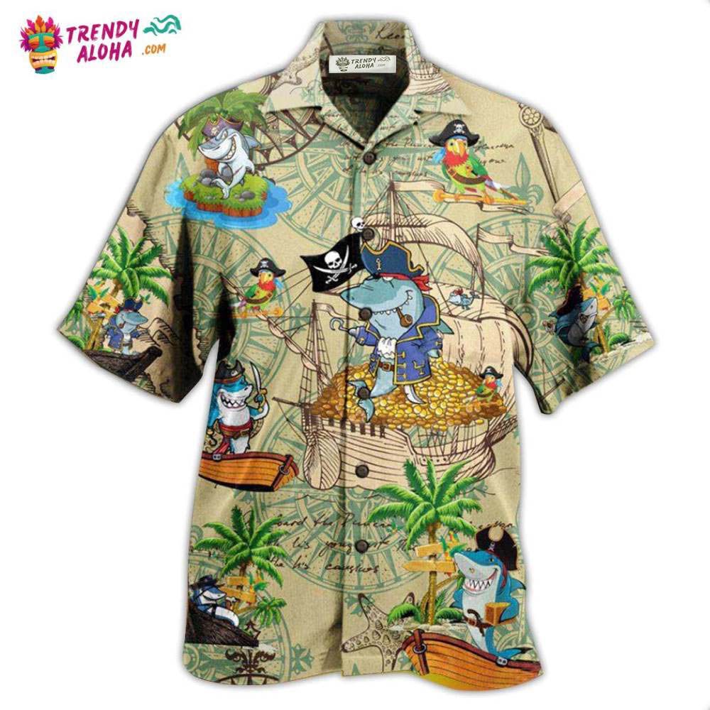 Shark Amazing Pirate Shark Hawaiian Shirt – Trendy Aloha
