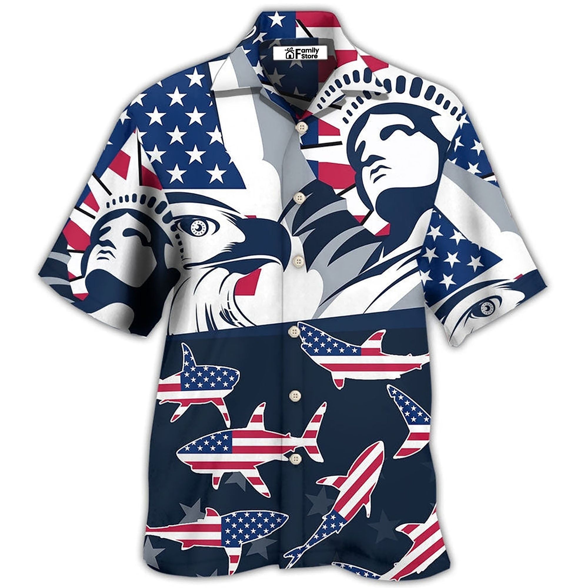Shark America Independence Day Hawaiian Shirt Shark America Independence Day Hawaiian Shirt