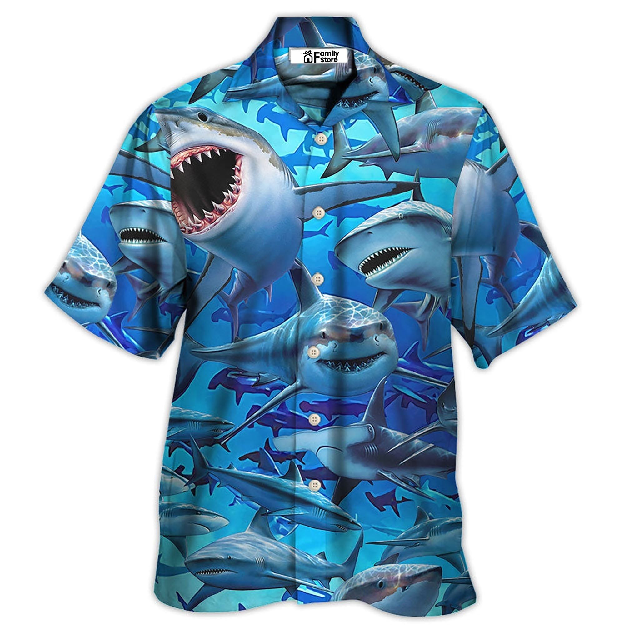 Shark Awesome Love It Love Ocean Shark Hawaiian Shirt Shark Awesome Love It Love Ocean Shark Hawaiian Shirt