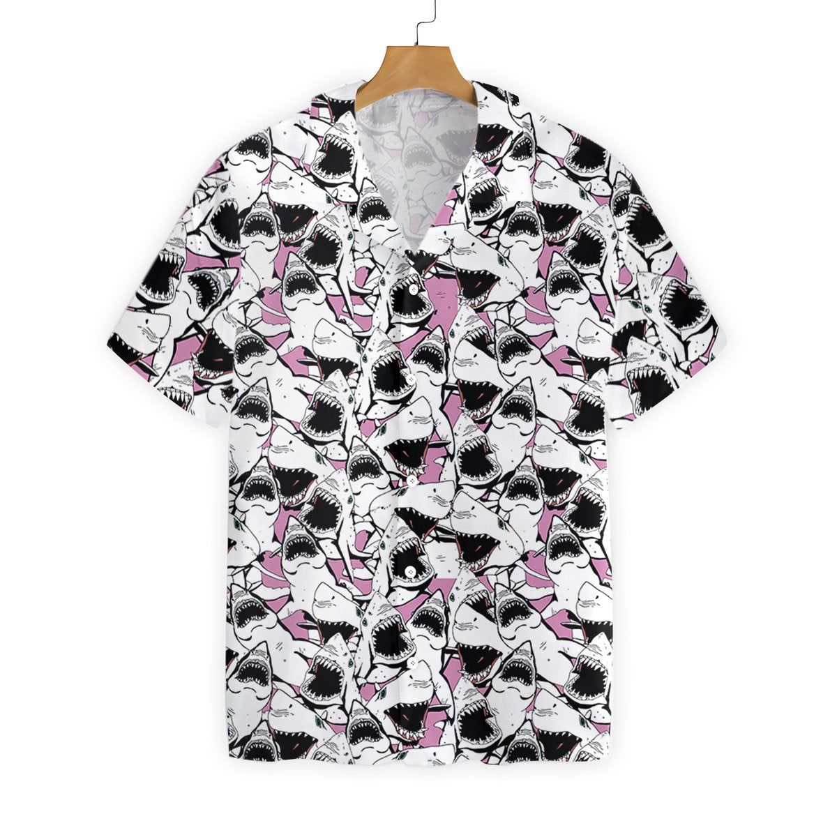 Shark Bay Breeze: Hawaiian Shirt with Shark Theme Shark Bay Breeze: Hawaiian Shirt with Shark Theme