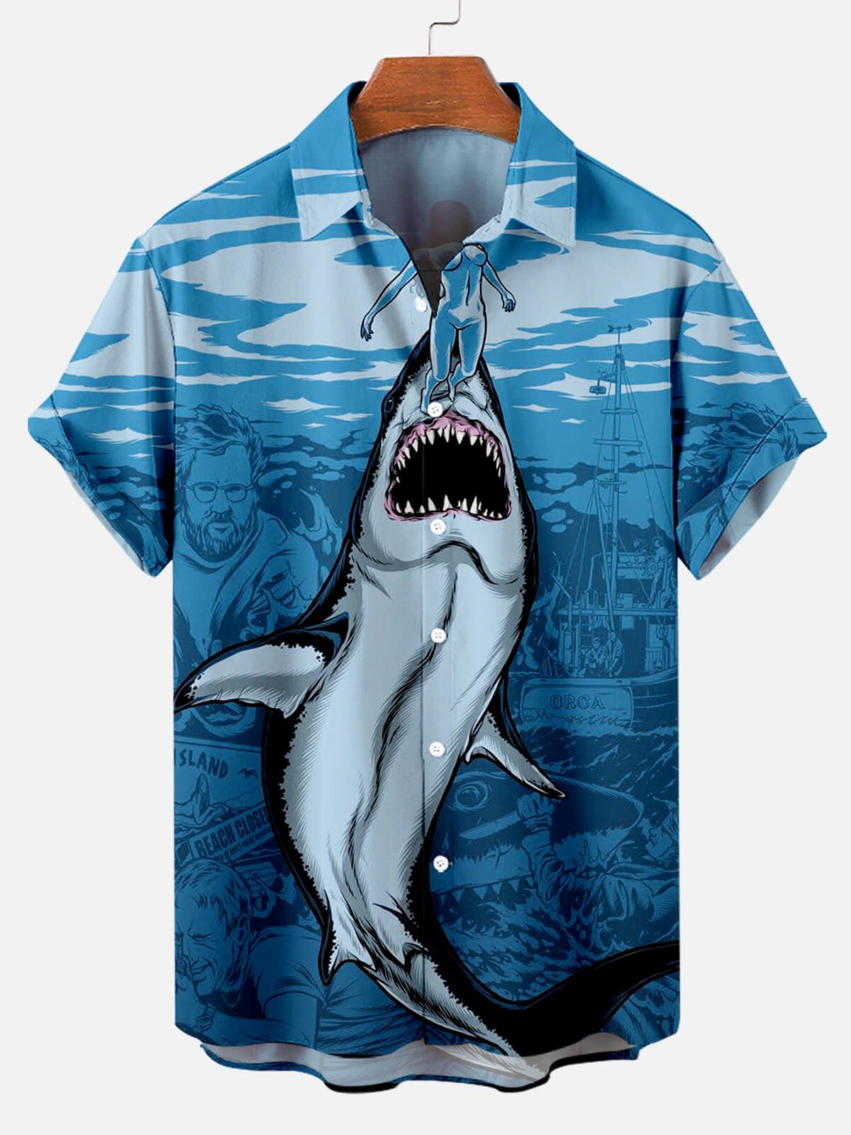 Shark Bay Paradise: Deep Sea Shark Hawaiian Shirt