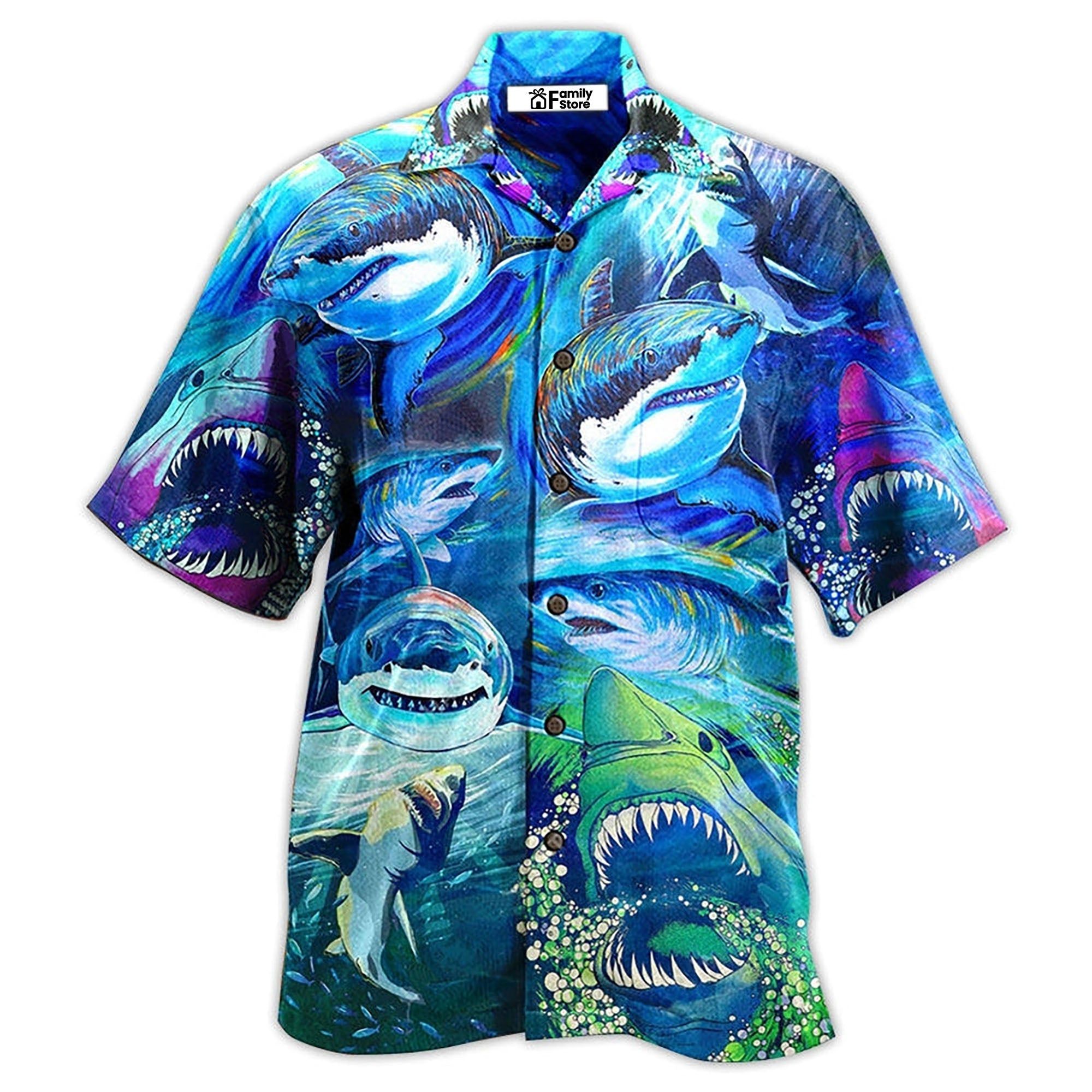 Shark Be A Shark Blue Ocean Hawaiian Shirt Shark Be A Shark Blue Ocean Hawaiian Shirt