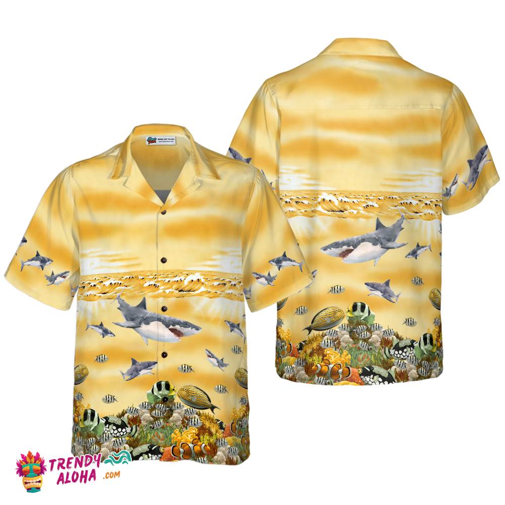 Shark Beach Hawaiian Shirt