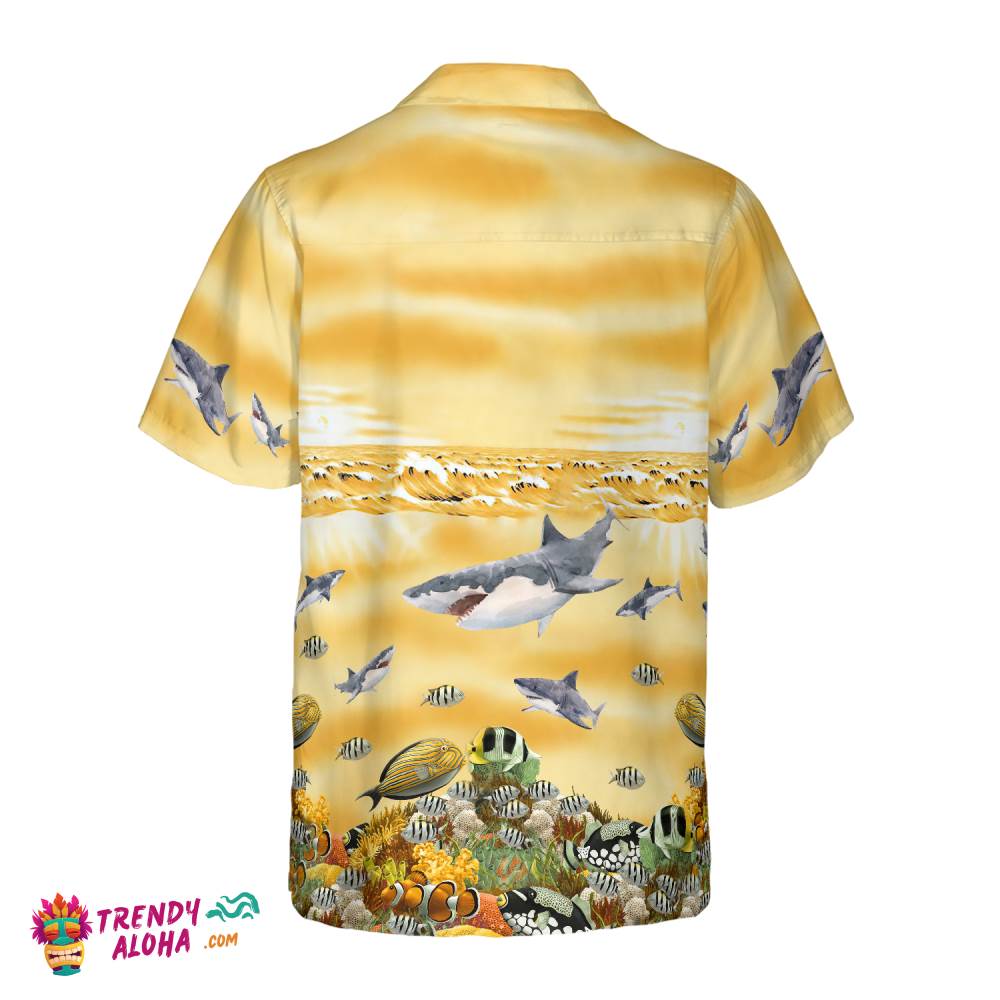 Shark Beach Hawaiian Shirt