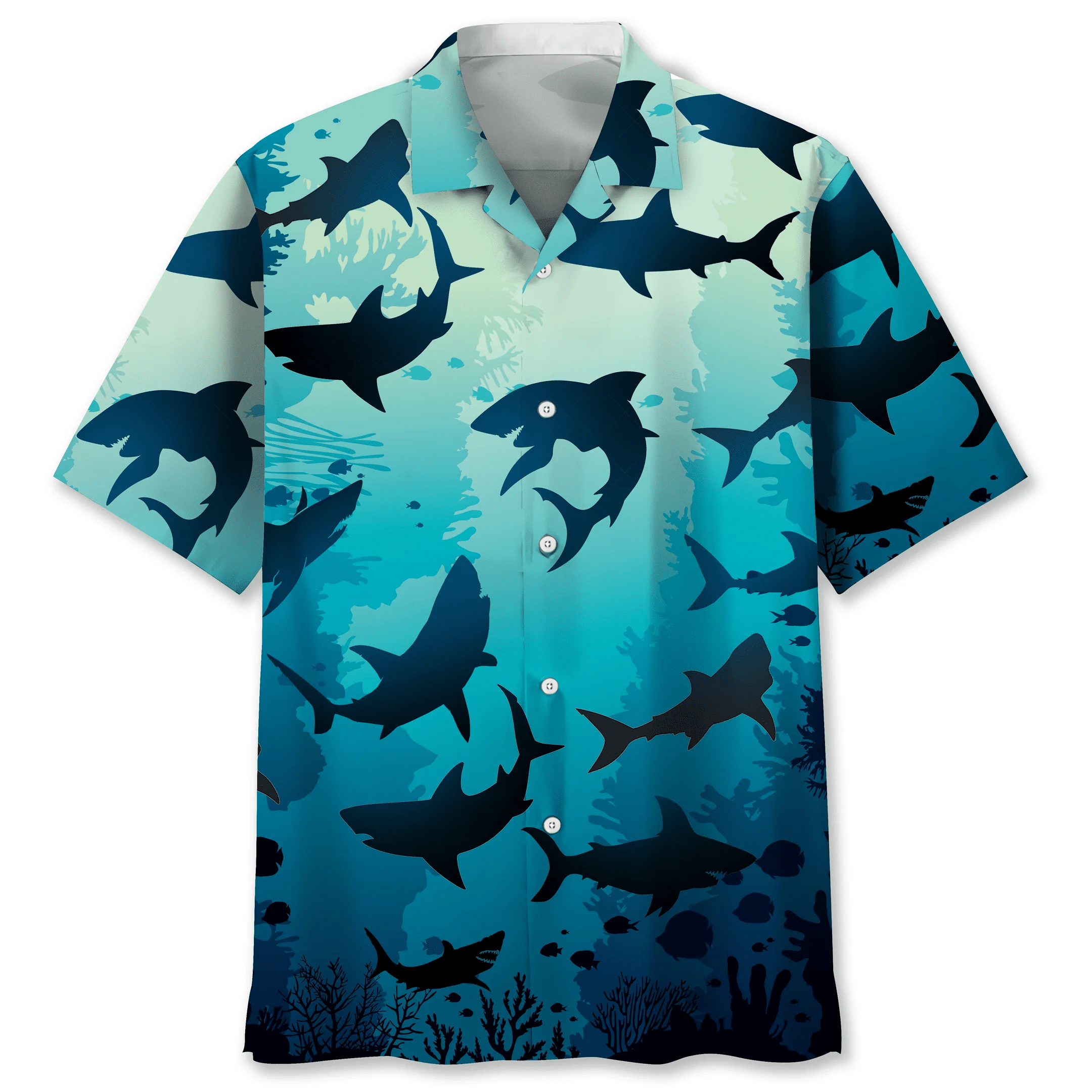 Shark Beach Trendy Hawaiian Shirt, Shark Lover Casual Shirt For