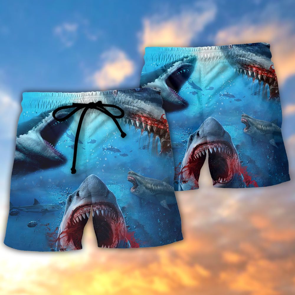 Shark Bites You In The Red Sea Trendy Aloha Hawaiian Beach Shorts