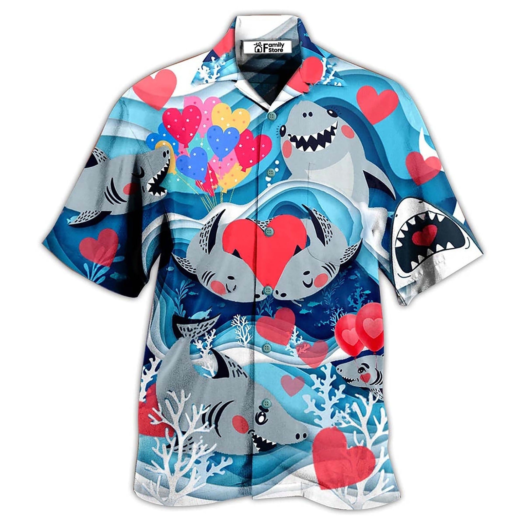 Shark Couple Love Style Hawaiian Shirt Shark Couple Love Style Hawaiian Shirt